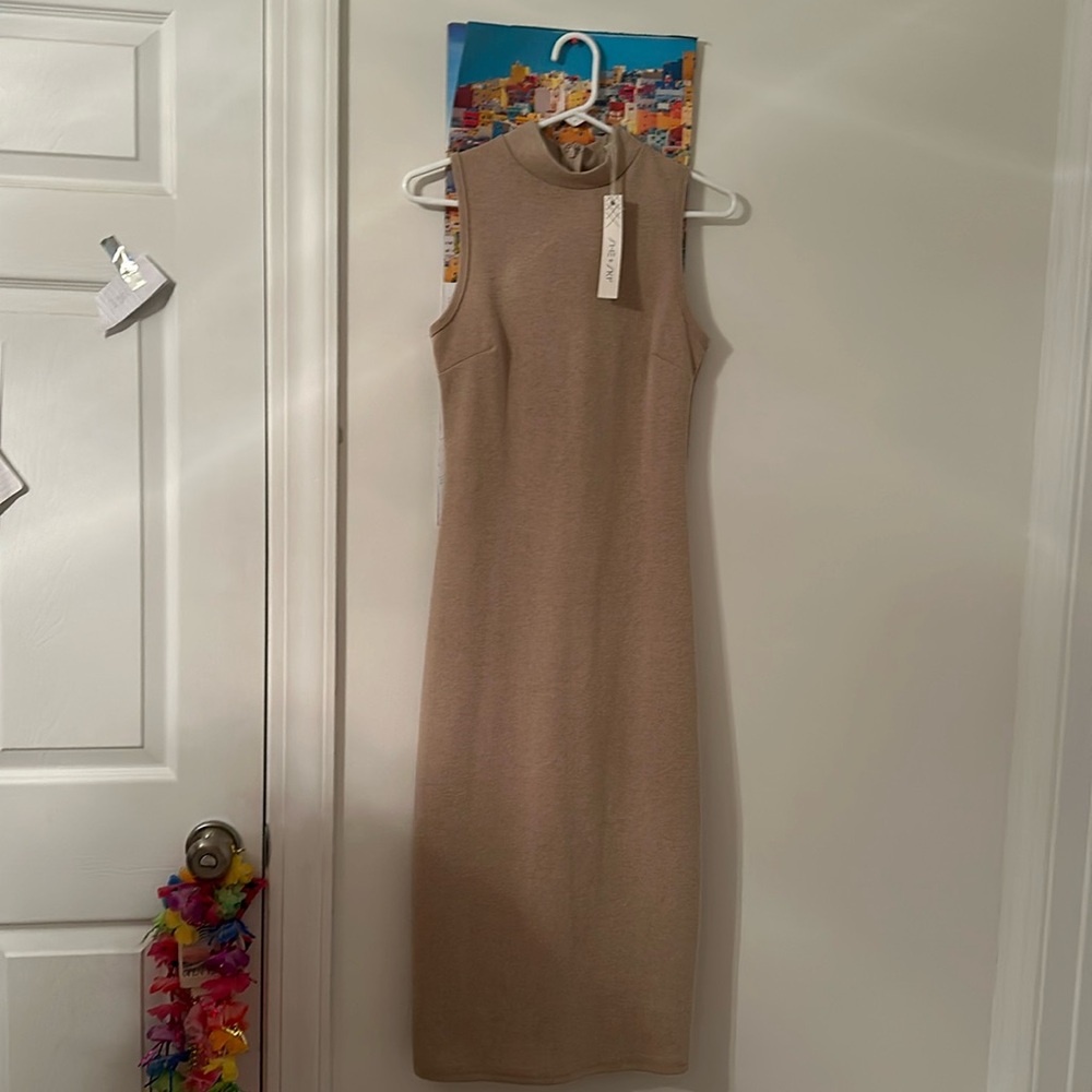 Nude midi dress